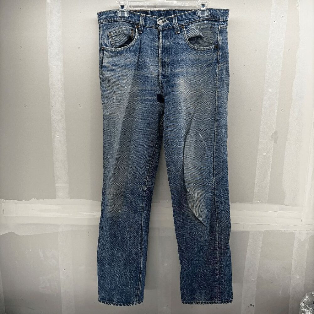 Vintage 80s Levis 501 Jeans Classic Button Fly 1981 Fit 32x33 Thrashed Distress